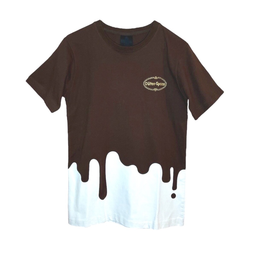 Brown Outer-Space You Make Me Melt Ice Cream Drip T Shirt M